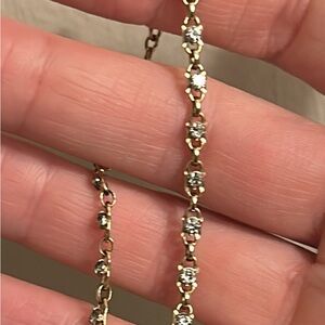 Dazzling Gold Women's Necklace with Crystal Accents